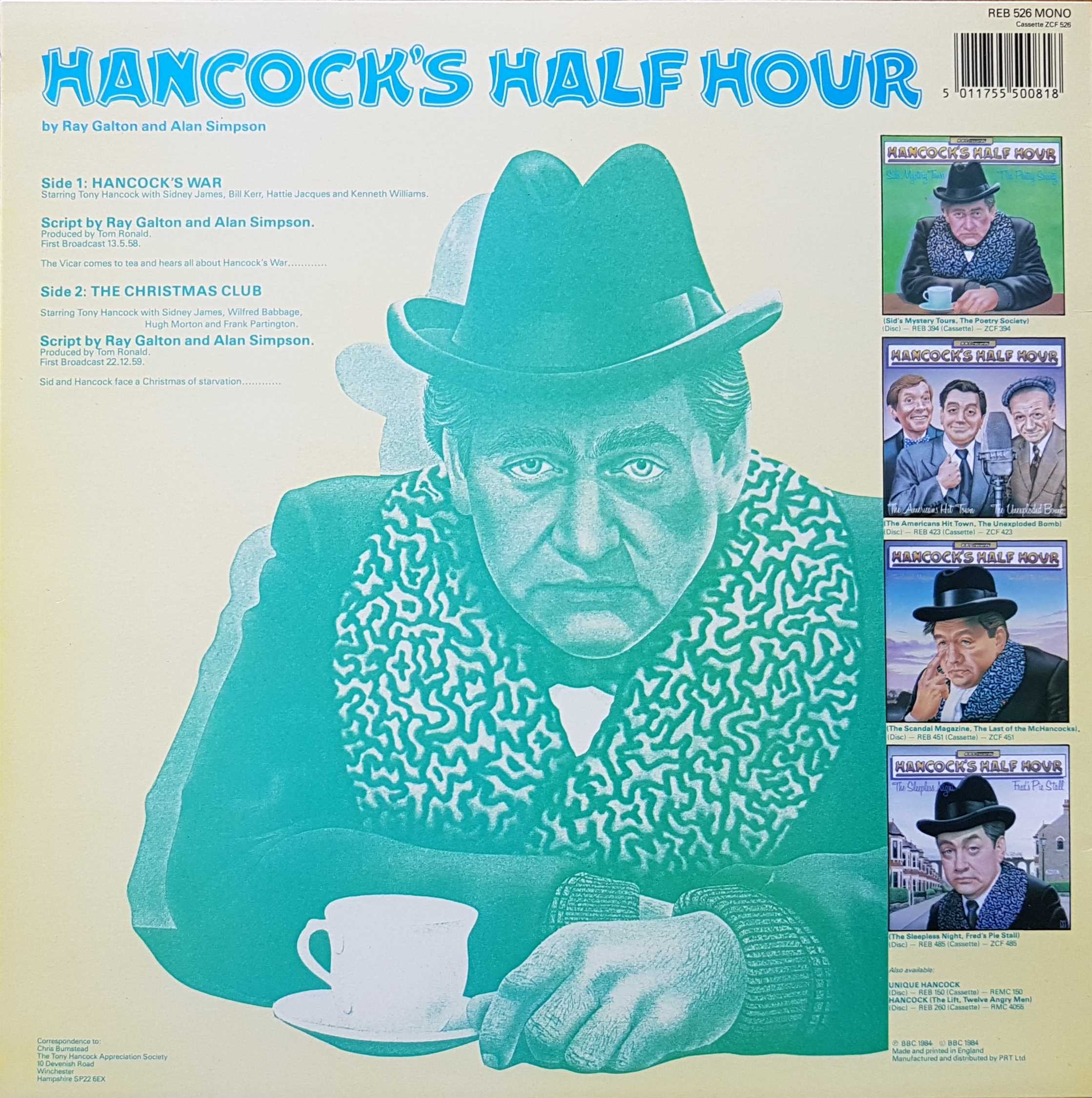 Picture of REB 526 Hancock's half hour - Volume 5 by artist Tony Hancock from the BBC records and Tapes library